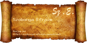 Szobonya Efraim névjegykártya